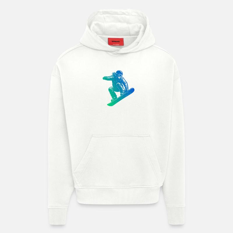 Déclaration directe sur le snowboard - Sweat à capuche bio épais oversize fabriqué en UE - OFF WHITE