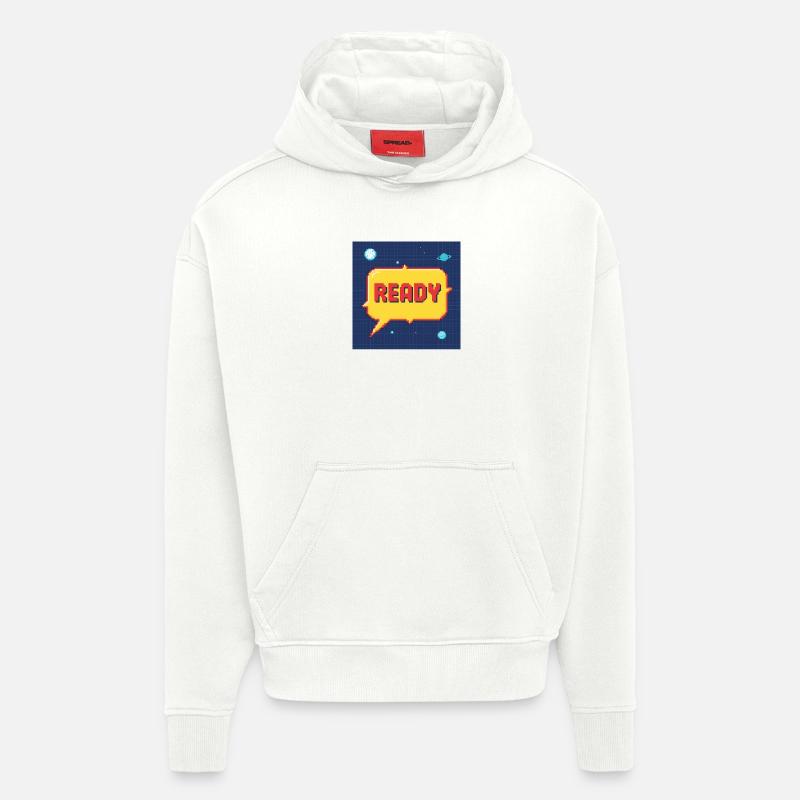 Ready Pixel Speech Bubble in Space - Hoodie- made by SPREAD  - OFF WHITE