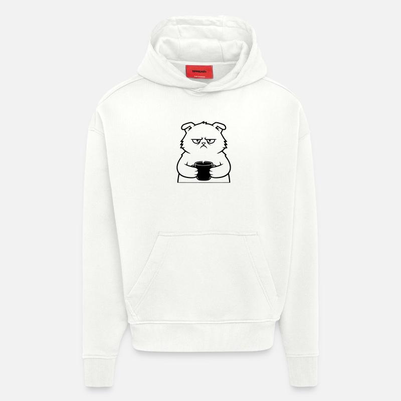 Plan du café Nasty Cat - Sweat à capuche bio épais oversize fabriqué en UE - OFF WHITE