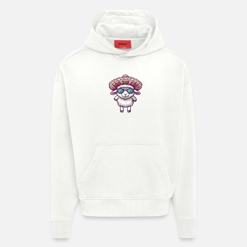 Sombrero comique drôle d’éléphant - Sweat à capuche bio épais oversize fabriqué en UE - OFF WHITE