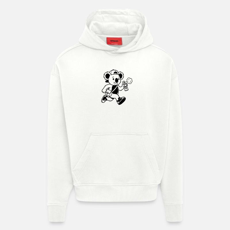 graffiti - Sweat à capuche bio épais oversize fabriqué en UE - OFF WHITE