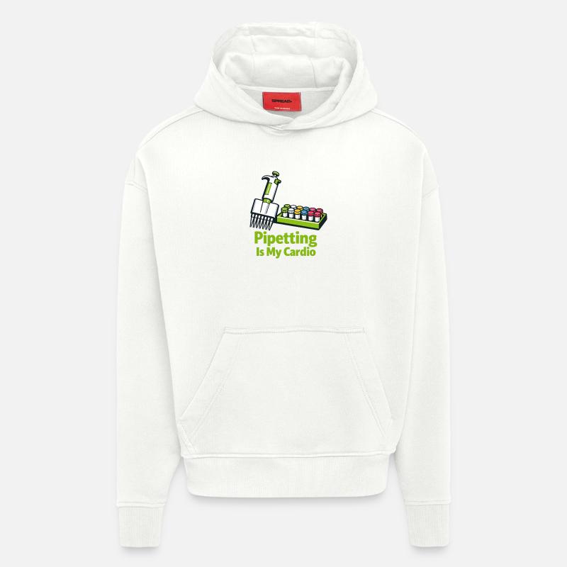 Le pipet est mon cardio - Sweat à capuche bio épais oversize fabriqué en UE - OFF WHITE