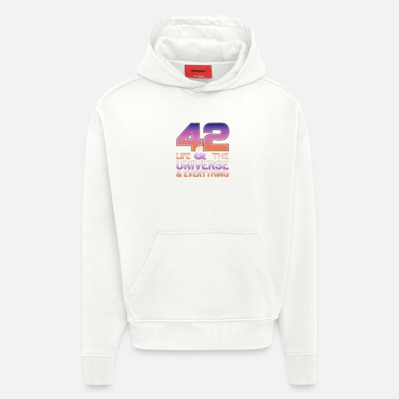 Life Universe Everything 42 réponses - Sweat à capuche bio épais oversize fabriqué en UE - OFF WHITE