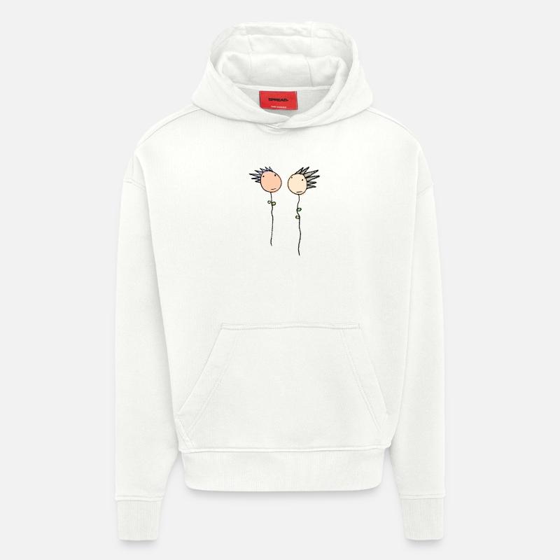 Face à face - Sweat à capuche bio épais oversize fabriqué en UE - OFF WHITE