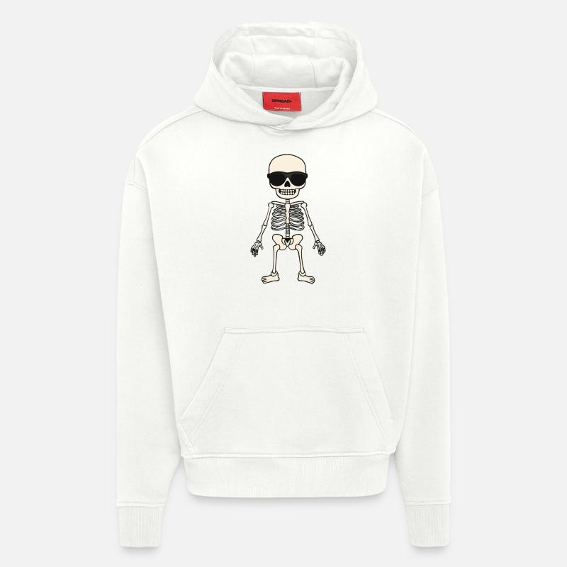 Skelett Comic Halloween Cool - Hoodie- made by SPREAD  - OFF WHITE