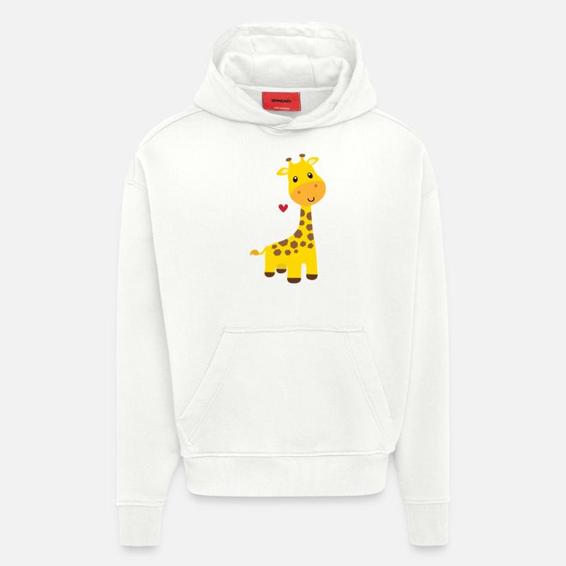 Girafe - Sweat à capuche bio épais oversize fabriqué en UE - OFF WHITE