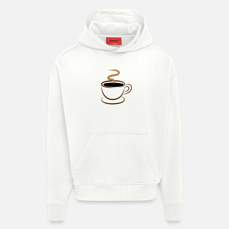 café - Sweat à capuche bio épais oversize fabriqué en UE - OFF WHITE