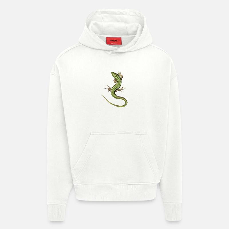 Lizard - Sweat à capuche bio épais oversize fabriqué en UE - OFF WHITE