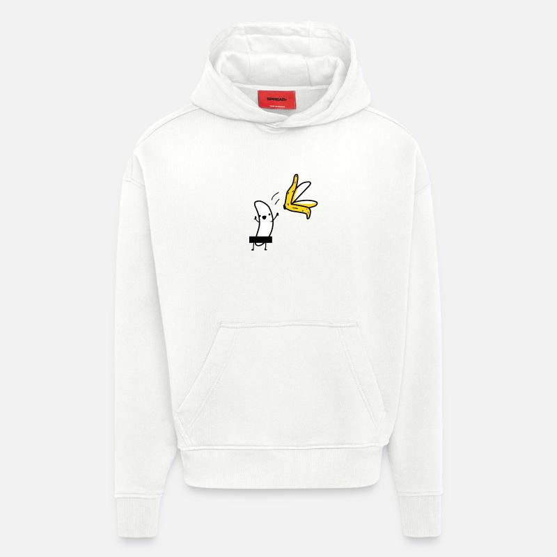 Striptease banane - Sweat à capuche bio épais oversize fabriqué en UE - OFF WHITE