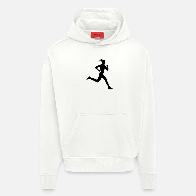 Läuferin oder Läuferin beim Laufen - Hoodie- made by SPREAD  - OFF WHITE