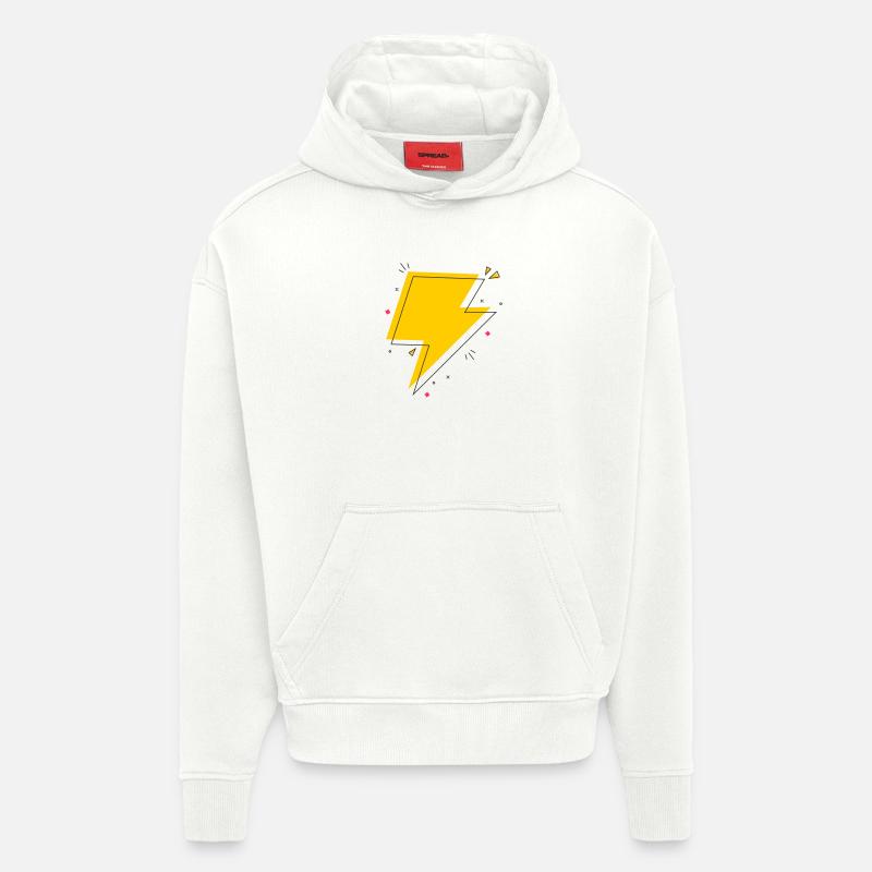 Rayon dynamique en jaune et noir - Sweat à capuche bio épais oversize fabriqué en UE - OFF WHITE