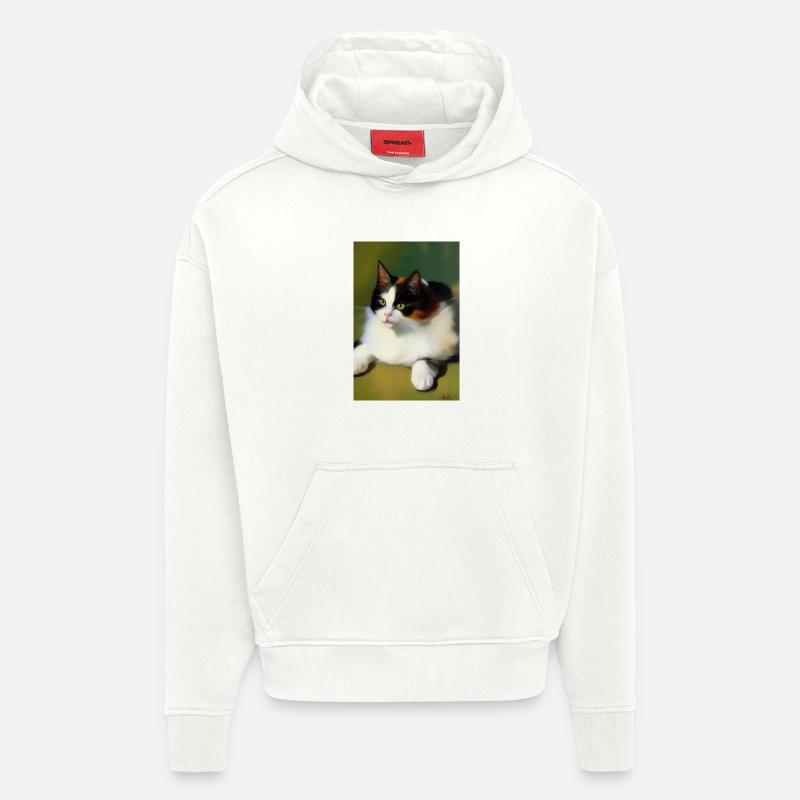 Image du chat - Sweat à capuche bio épais oversize fabriqué en UE - OFF WHITE
