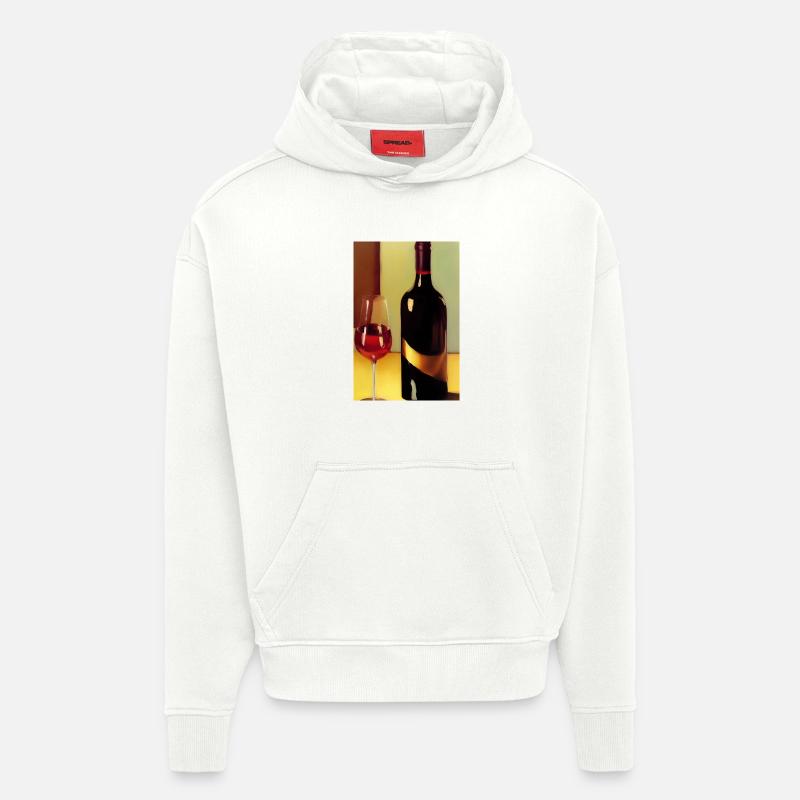 Buveurs de vin - Sweat à capuche bio épais oversize fabriqué en UE - OFF WHITE
