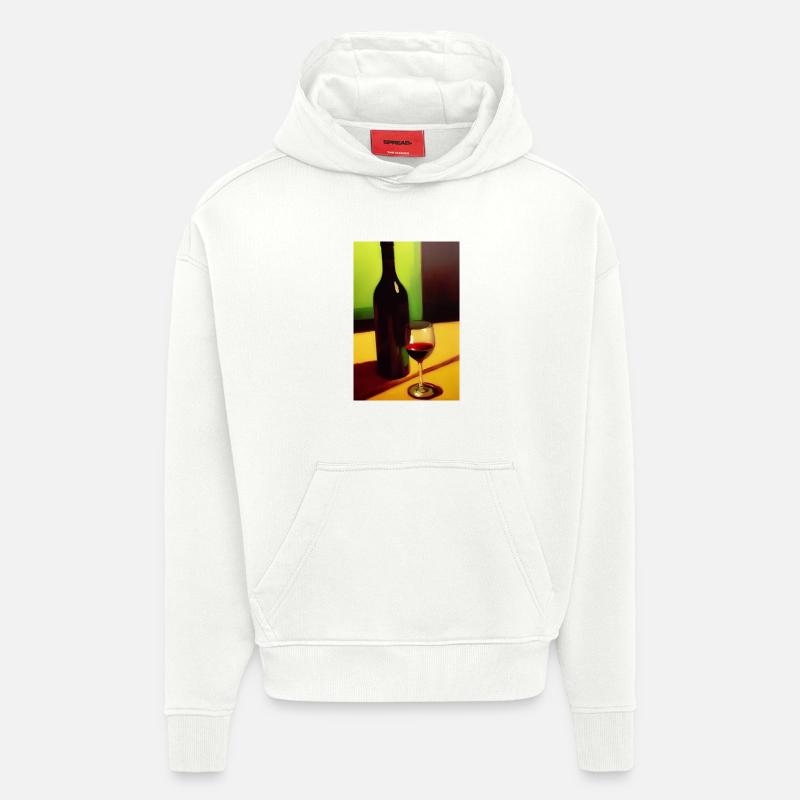 Buveurs de vin - Sweat à capuche bio épais oversize fabriqué en UE - OFF WHITE