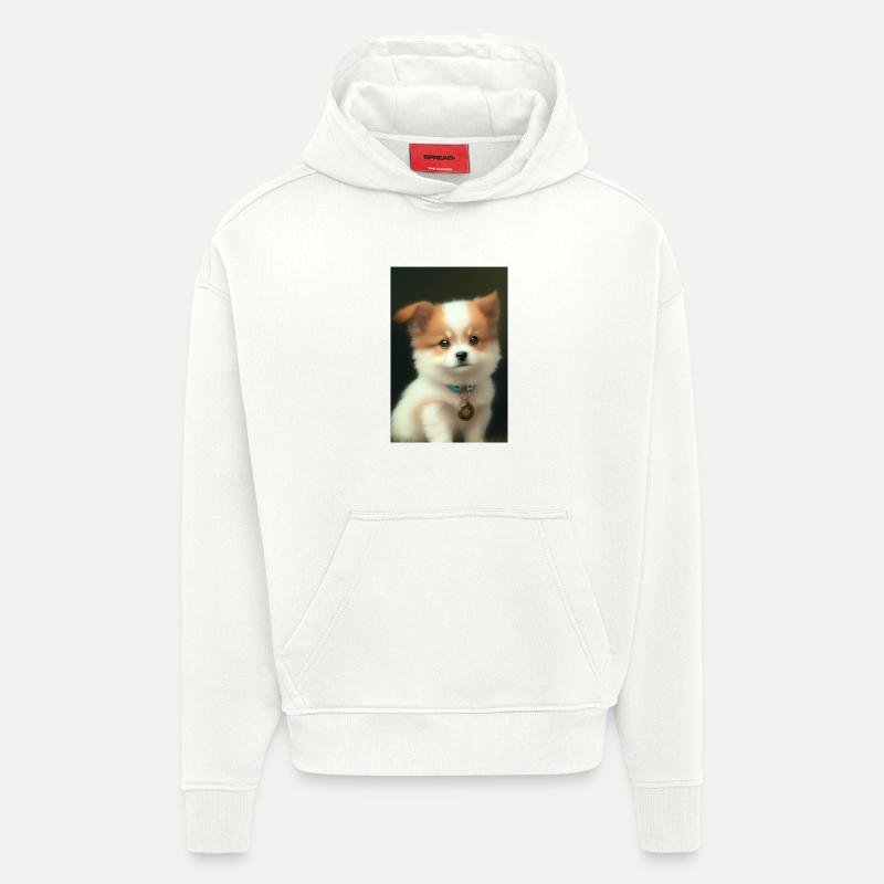 Bébé chien - Sweat à capuche bio épais oversize fabriqué en UE - OFF WHITE
