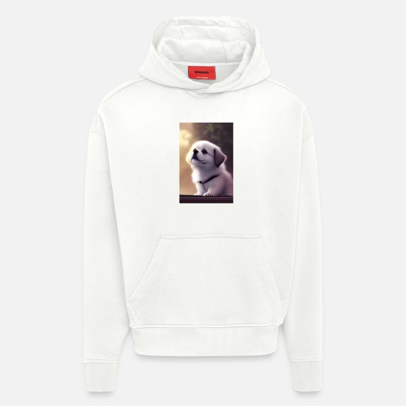 Bébé chien - Sweat à capuche bio épais oversize fabriqué en UE - OFF WHITE