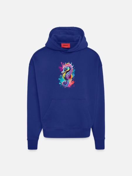 Seepferd Farbenfroh - Hippocampus Seepferdchen - Hoodie- made by SPREAD - OFF WHITE