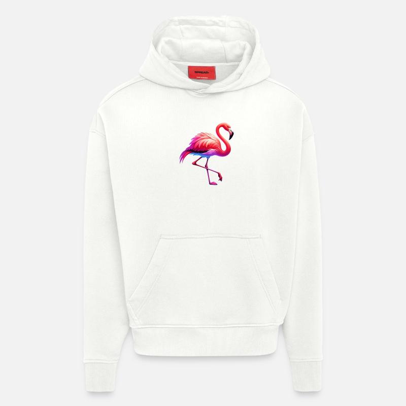 Flamant - Sweat à capuche bio épais oversize fabriqué en UE - OFF WHITE
