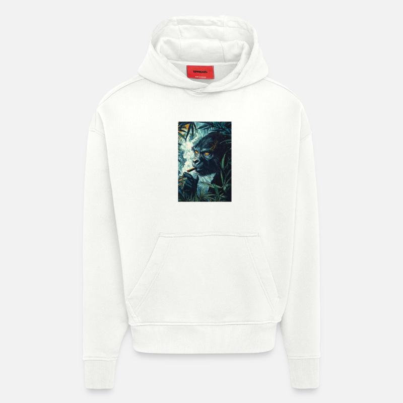 Jungle gorilla with cigarette smoke - Hoodie- made by SPREAD - OFF WHITE