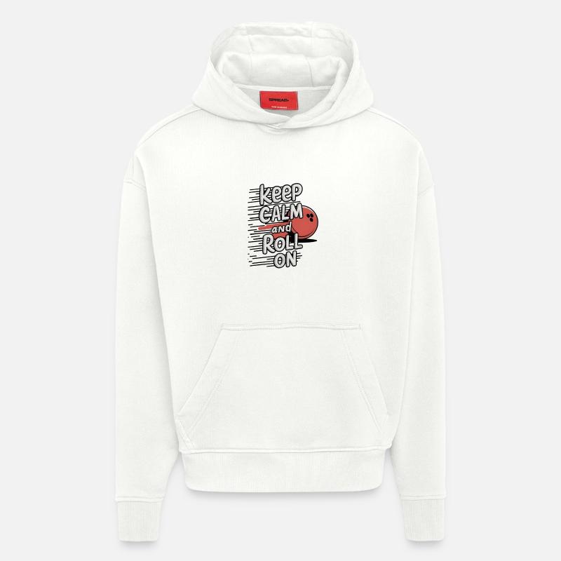 Restez calme et continuez - Sweat à capuche bio épais oversize fabriqué en UE - OFF WHITE