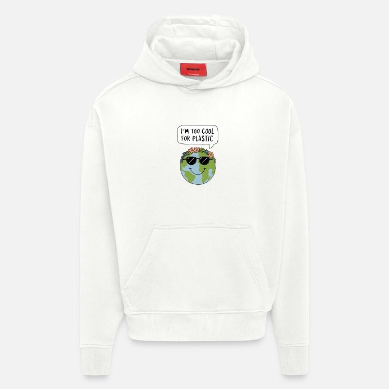 Too Cool for Plastic - Hoodie- made by SPREAD - OFF WHITE