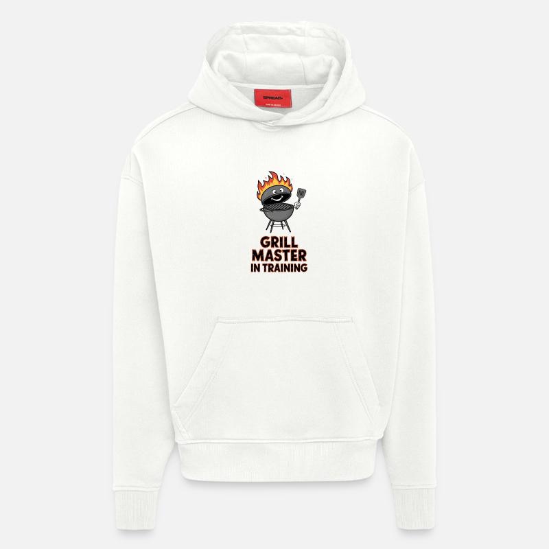 Maître du gril en formation - Sweat à capuche bio épais oversize fabriqué en UE - OFF WHITE