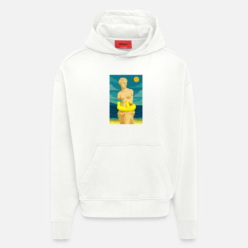 La Vénus (à la plage) - Sweat à capuche bio épais oversize fabriqué en UE - OFF WHITE