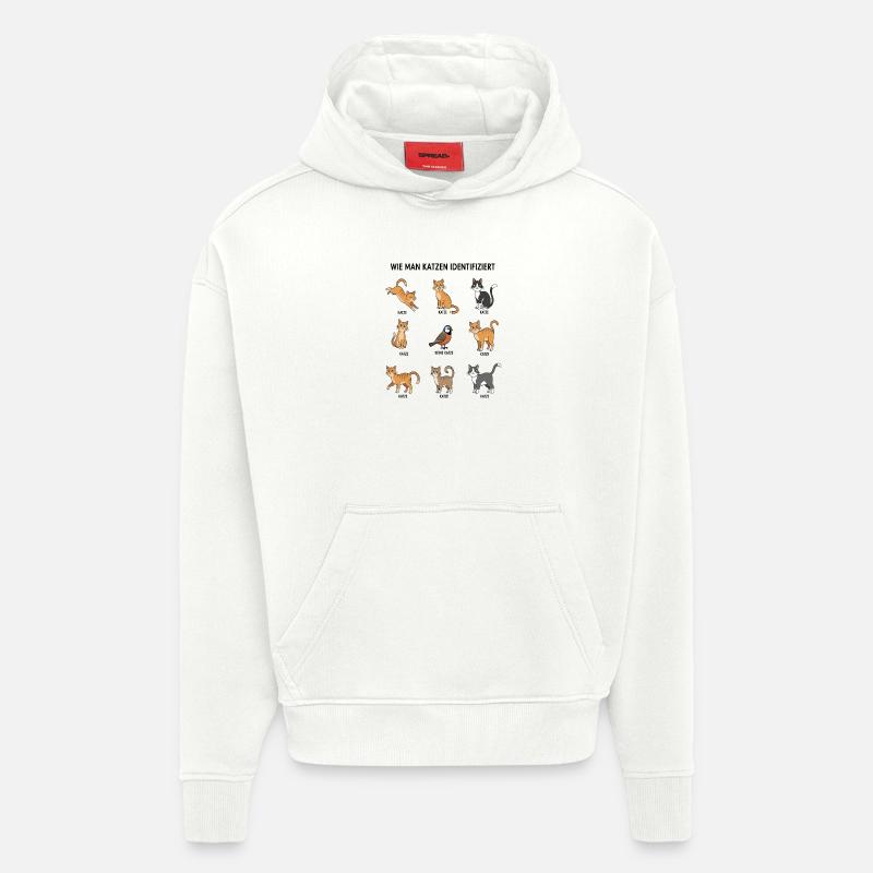 Guide d’identification des chats - Sweat à capuche bio épais oversize fabriqué en UE - OFF WHITE