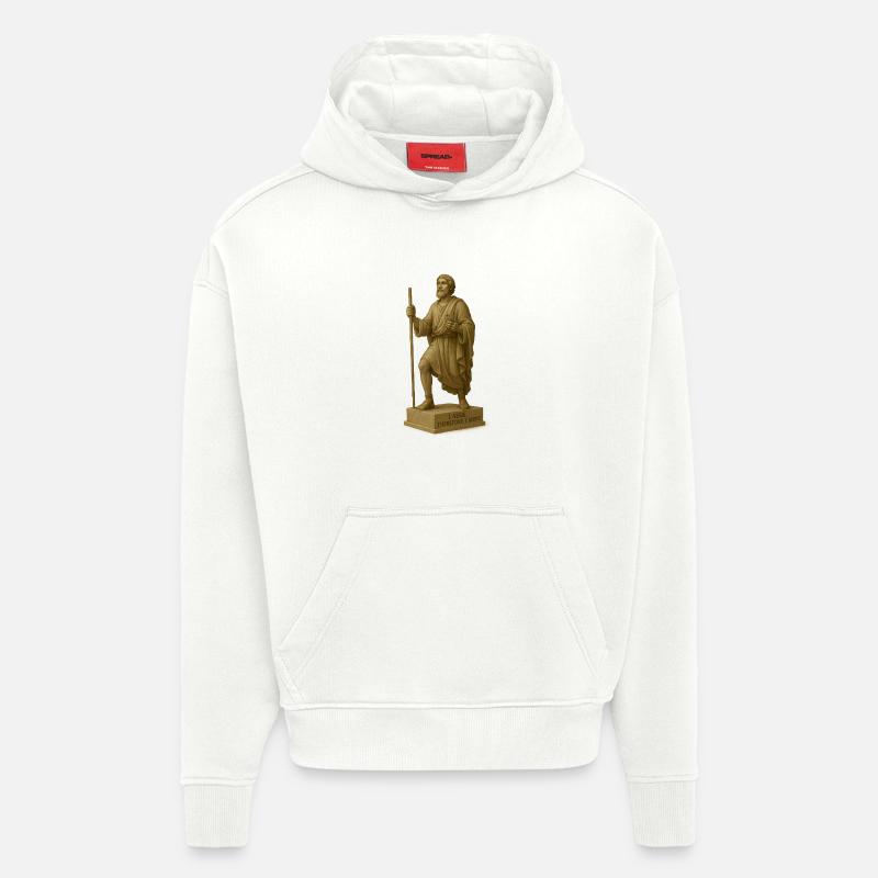 Interprétation moderne du pèlerin - Sweat à capuche bio épais oversize fabriqué en UE - OFF WHITE