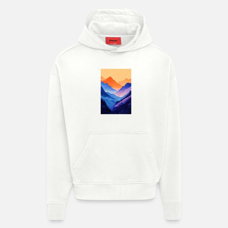Illustration einer Gebirgslandschaft - Hoodie- made by SPREAD  - OFF WHITE