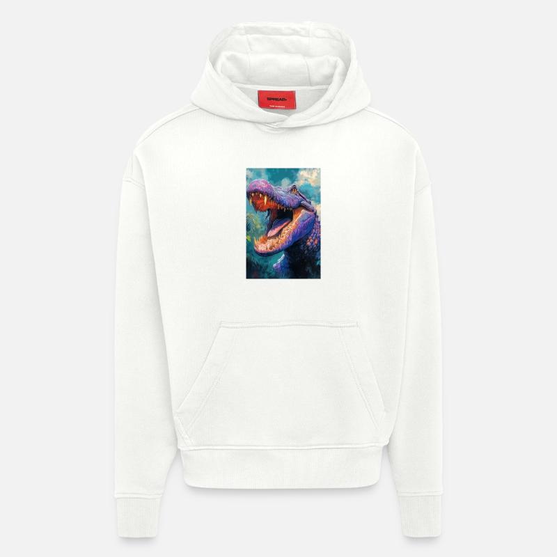 Illustration eines Krokodils - Hoodie- made by SPREAD  - OFF WHITE