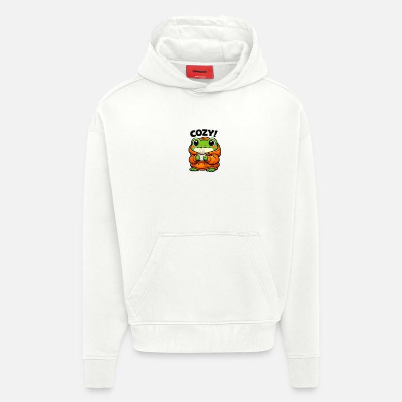 Sweat à capuche Pullover Grenouille Douillet - Sweat à capuche bio épais oversize fabriqué en UE - OFF WHITE