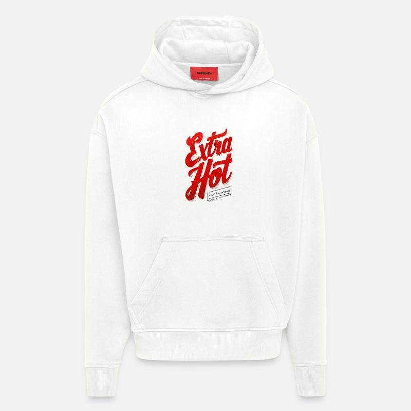 Extra Hot - Sweat à capuche bio épais oversize fabriqué en UE - OFF WHITE