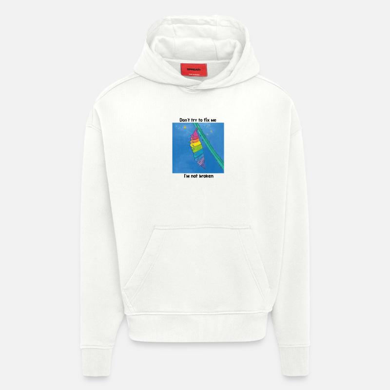 Bon comme je suis ! - Sweat à capuche bio épais oversize fabriqué en UE - OFF WHITE