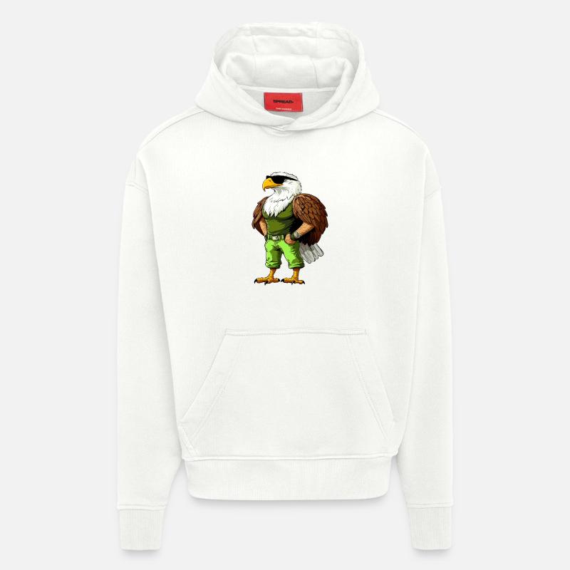Aigle Cool - Sweat à capuche bio épais oversize fabriqué en UE - OFF WHITE