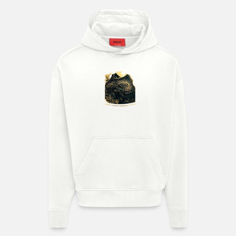 Zone de déchets du Pacifique - Sweat à capuche bio épais oversize fabriqué en UE - OFF WHITE