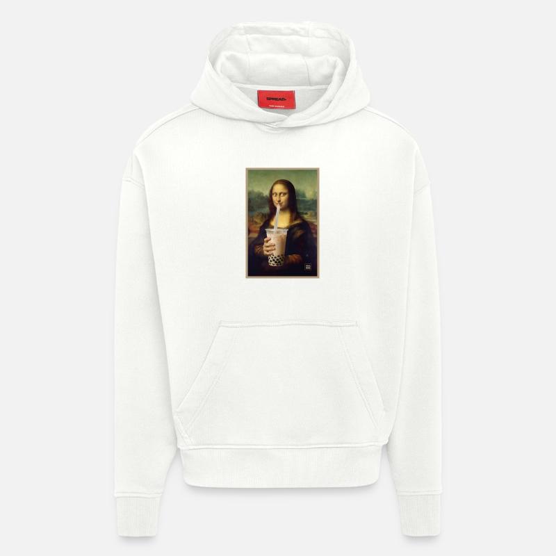 Mona Sip Bubble Tea Porträt - Hoodie- made by SPREAD  - OFF WHITE