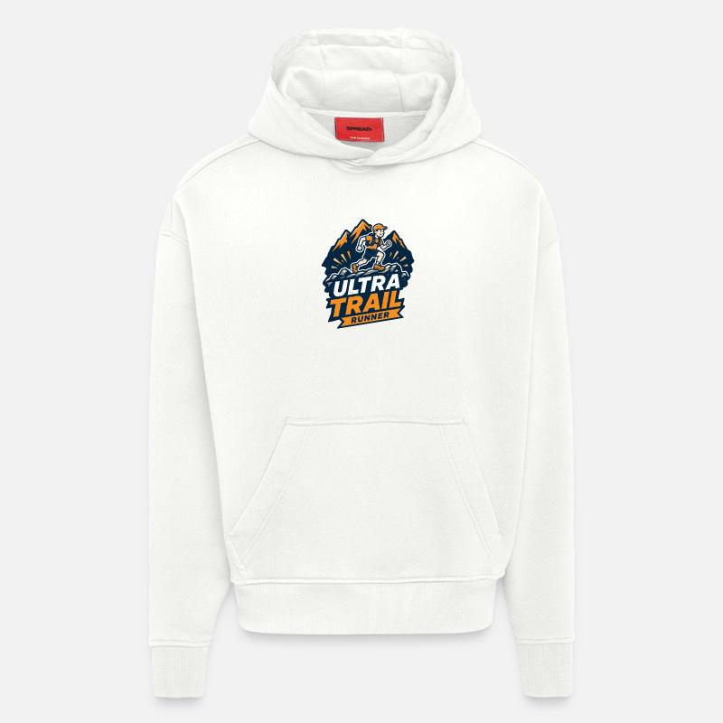 Coureur d’ultra-trail - Sweat à capuche bio épais oversize fabriqué en UE - OFF WHITE