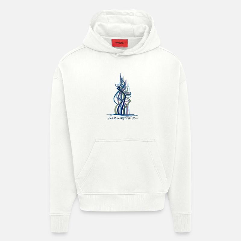 Harmonie dans le Flux - Sweat à capuche bio épais oversize fabriqué en UE - OFF WHITE