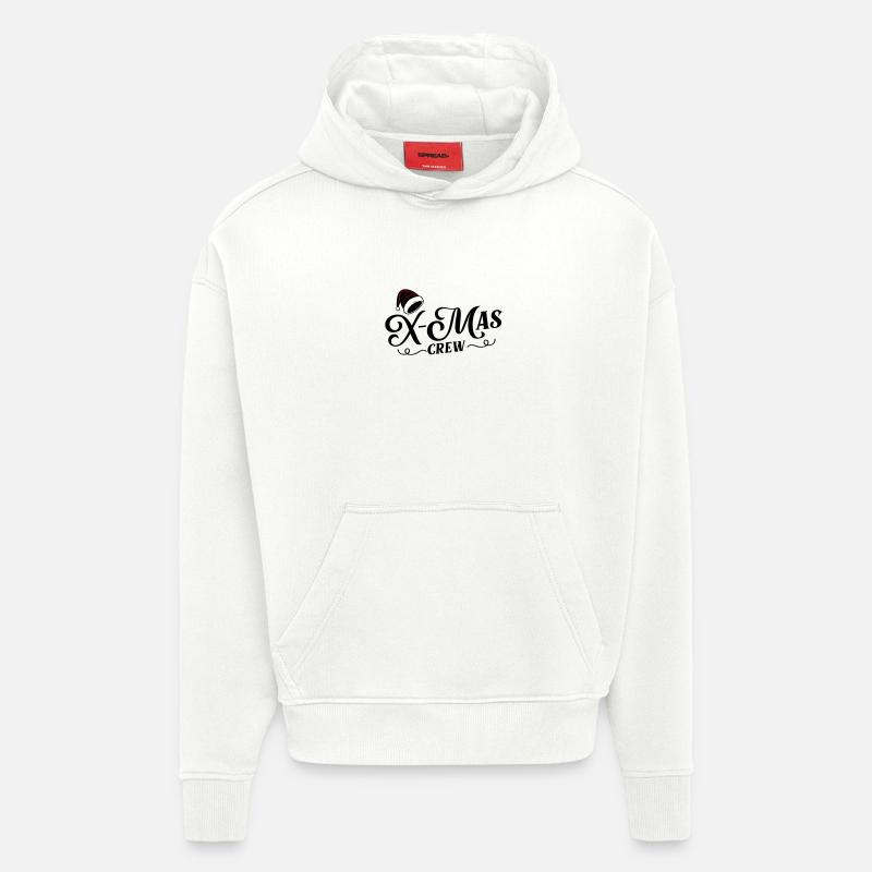 Noël de l’équipage de Noël - Sweat à capuche bio épais oversize fabriqué en UE - OFF WHITE