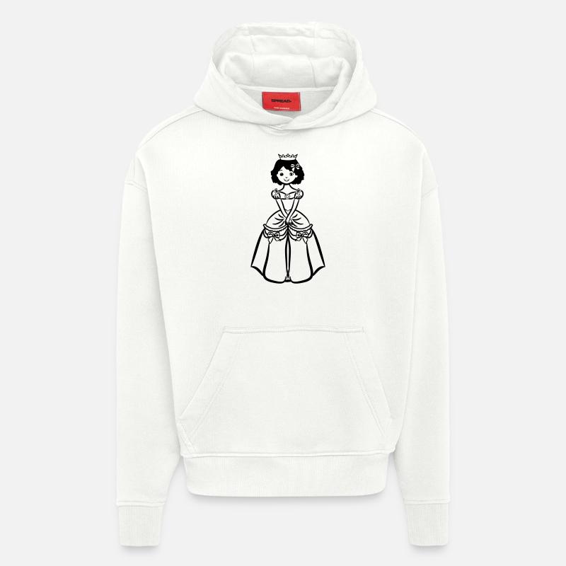 Fillettes Princess sweet Crown - Sweat à capuche bio épais oversize fabriqué en UE - OFF WHITE