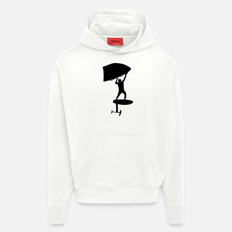 Wingfoiling label - Hoodie- made by SPREAD  - OFF WHITE