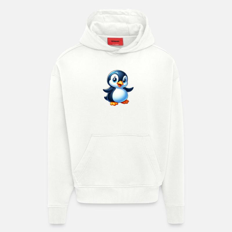 Pingouin - Sweat à capuche bio épais oversize fabriqué en UE - OFF WHITE