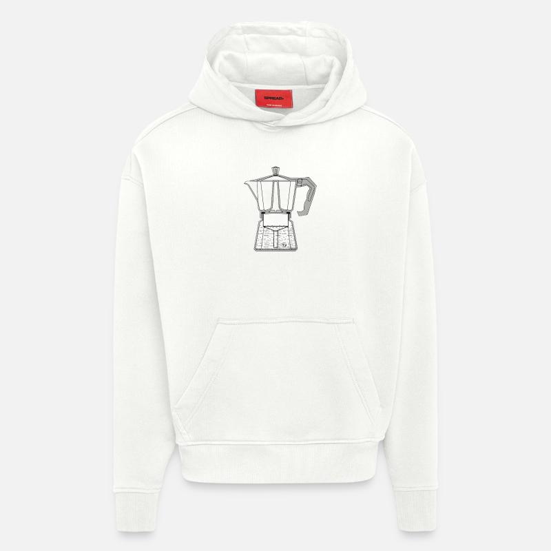 Machine à expresso Mocca - Sweat à capuche bio épais oversize fabriqué en UE - OFF WHITE