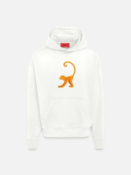 Orangutan line logo - Hoodie- made by SPREAD - OFF WHITE