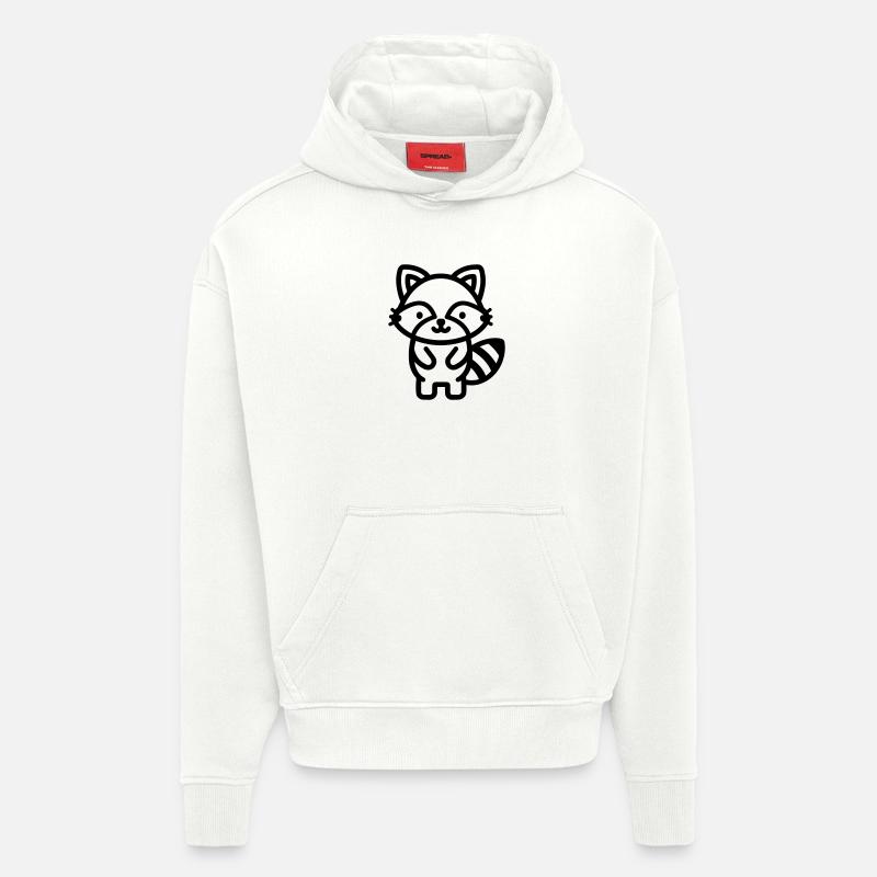 raton laveur - Sweat à capuche bio épais oversize fabriqué en UE - OFF WHITE