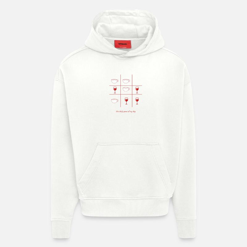 Kaffee oder Wein englisch - Hoodie- made by SPREAD  - OFF WHITE