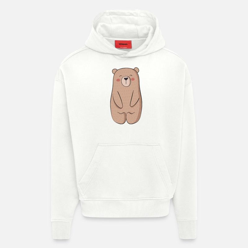 Ours ours Bear - Sweat à capuche bio épais oversize fabriqué en UE - OFF WHITE