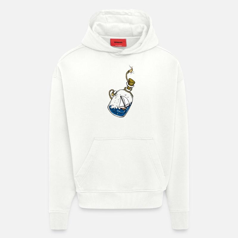 bouteille à la mer - Sweat à capuche bio épais oversize fabriqué en UE - OFF WHITE