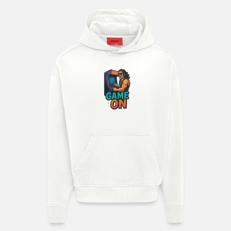 Puissance Arcade - Sweat à capuche bio épais oversize fabriqué en UE - OFF WHITE